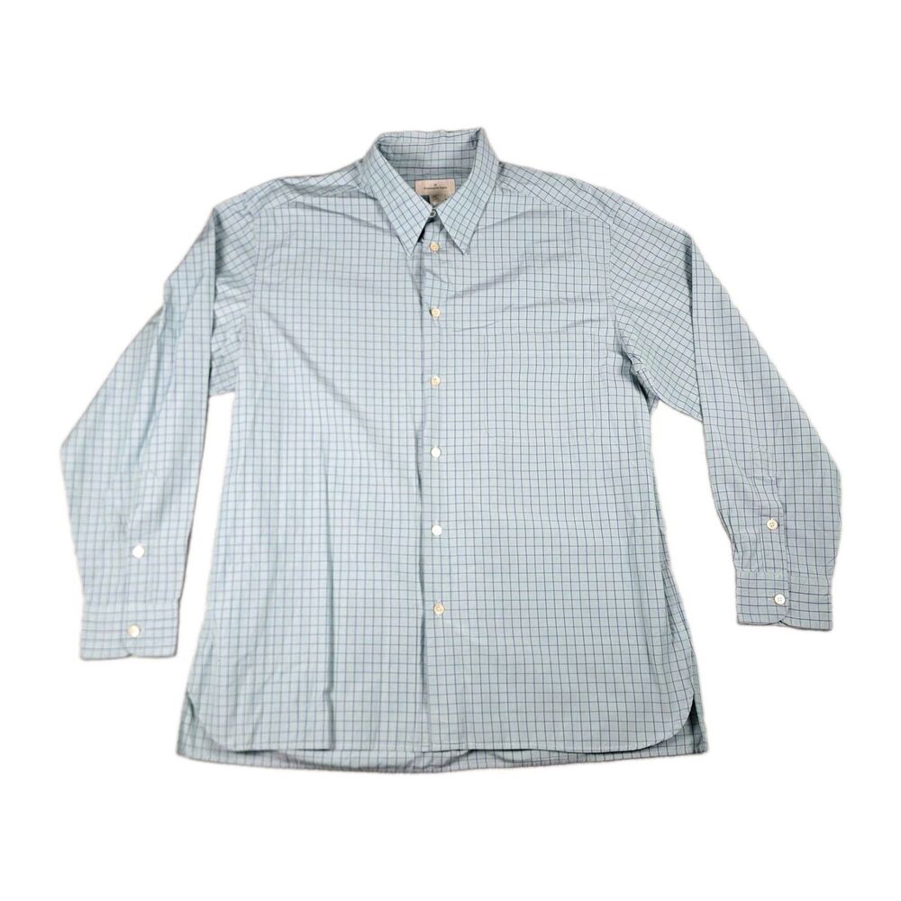 Ermenegildo Zegna Button Up Shirt Mens XL Long Sleeve Stripes Blue Italy